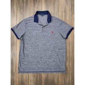 U.S. Polo Assn Mens XL Gray Heather Performance Golf Polo Red Horse Logo